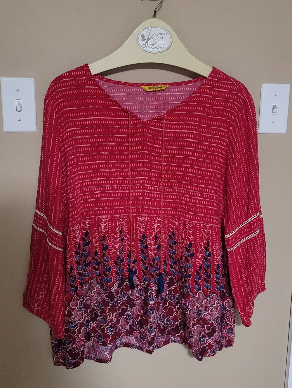 💜2 for $10💜 Bundle and save Red Printed Boho Tunic